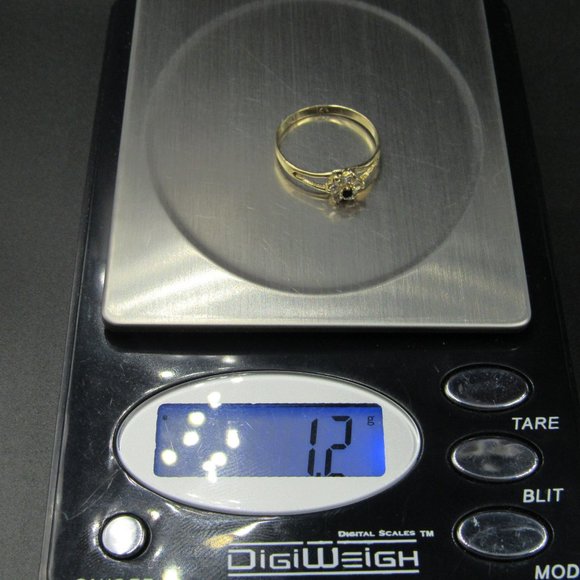 Size 6.25 14K Gold Floral Cubic Zirconia Gem Ring - Picture 8 of 8